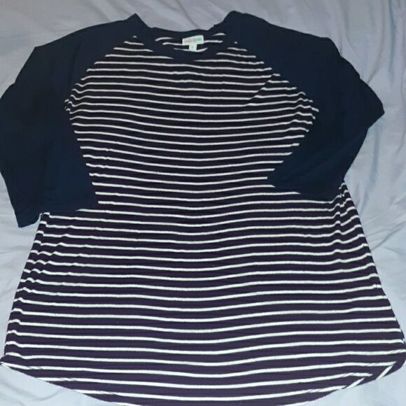 LuLaRoe Striped Baseball Shirt 3/4‎ Sleeves Large - Picture 1 of 5